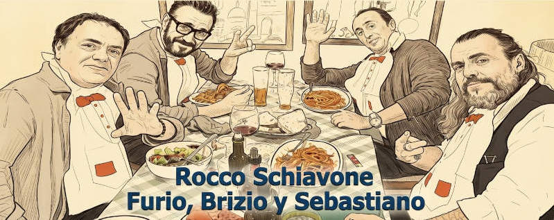 Rocco Schiavone, Furio, Brizio y Sebastiano.